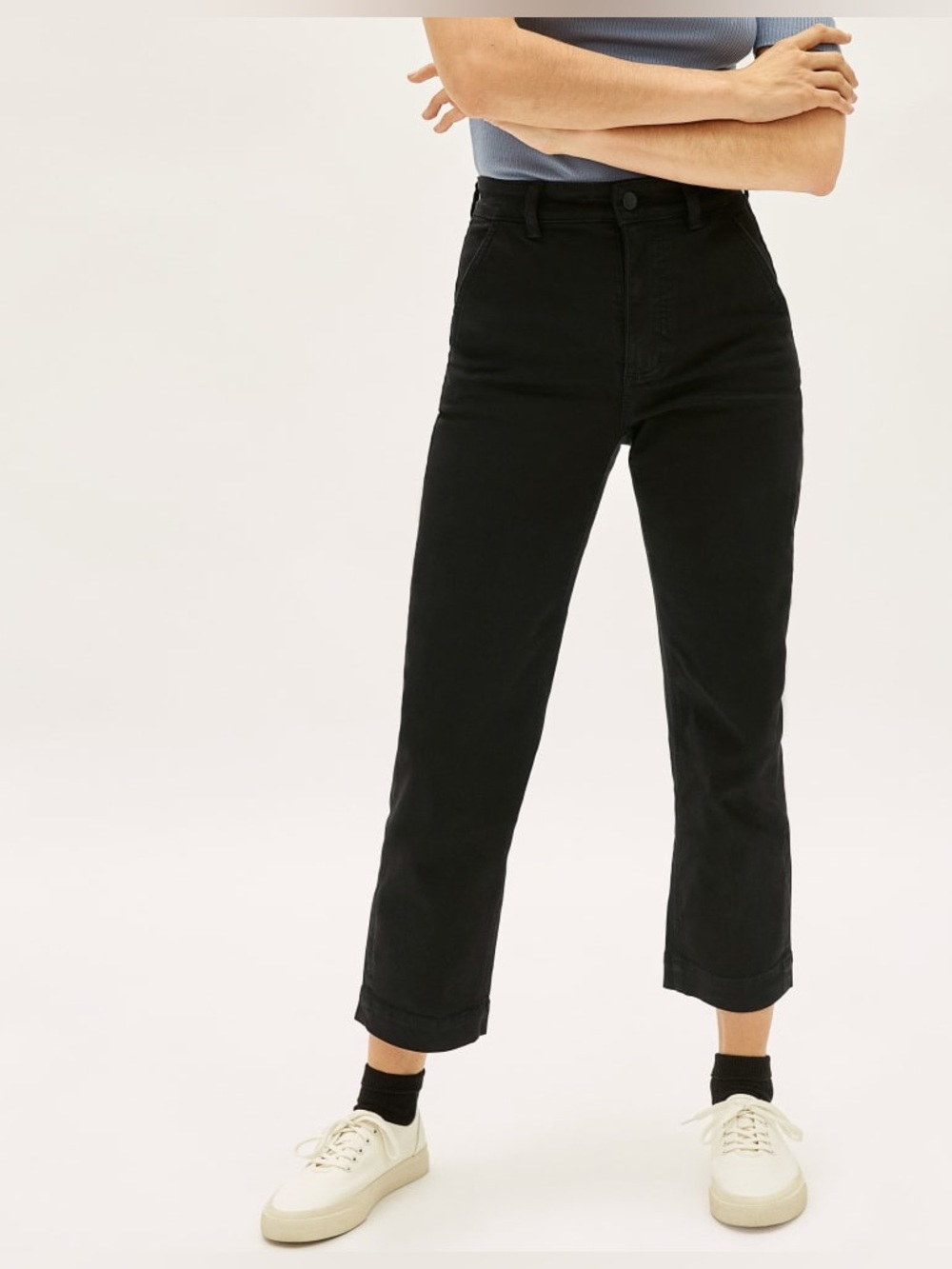 Everlane The Straight-Leg Crop Pants Black 00